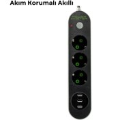 Resim 3 USB Portlu Üçlü Priz CXE103 