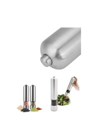 Resim Paslanmaz Çelik Otomatik Baharat Öğütücü Pille Çalışan Tek Tuşlu Kullanım Çelik 