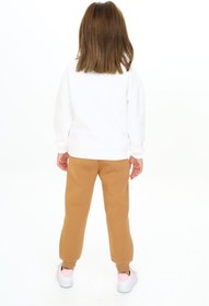 Resim Toontoy Kız Çocuk 2'li Takım Baskılı Dik Yaka Sweatshirt & Beli Paçası Lastikli Jogger Eşofman Altı 