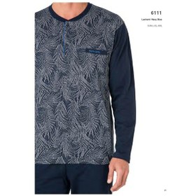 Resim Pierre Cardin Erkek Uzun Kollu Üç Düğmeli Jakarlı Kutulu Pijama Takımı-lacivert-xl Çok Renkli 