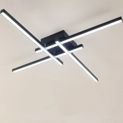 Resim 24 inç/60 cm Modern Tavan Aydınlatma Armatürü, LED Tavan Aydınlatması, Siyah Gömme Avize Tavan Lambası Yatak Odası Çalışma Mutfağı Oturma Odası Için 