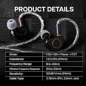 Resim Linsoul SIMGOT SuperMix 4 1DD+1BA+1Planar+1PZT Hibrit Sürücülü Kulaklıklar, Müzisyen ve Audiophile için HiFi Kulak İçi Monitör IEM, Müzisyen Audiophile için OFC Gümüş Kaplama Kablolu Oyun Kulaklıkları 