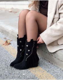 Resim I Love Shoes Silvene Kadın Kovboy Çizme Siyah Süet 