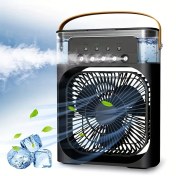 Resim 1 adet USB ile çalışan taşınabilir vantilatör, aroma difüzörlü, ayarlanabilir 3 kademeli kare klima, ev ve ofis kullanımı için verimli soğutma, ideal tatil hediyesi, ofis malzemesi | Dekoratif vantilatör | Verimli soğutma, taşınabilir klima ünitesi 