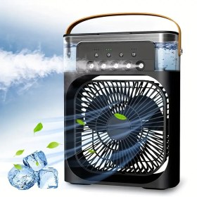 Resim 1 adet USB ile çalışan taşınabilir vantilatör, aroma difüzörlü, ayarlanabilir 3 kademeli kare klima, ev ve ofis kullanımı için verimli soğutma, ideal tatil hediyesi, ofis malzemesi | Dekoratif vantilatör | Verimli soğutma, taşınabilir klima ünitesi 