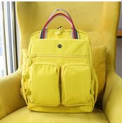 Resim Fochsia Geniş Kapasiteli Preppy Sırt Çantası - Bright Yellow Çok Cepli Hafif Hırsıza Karşı Parlak Sarı 