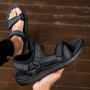 Resim Erkeklerin Trendy Açık Ayaklı Nefes Alabilen Sandaletleri, Erkeklerin Açık Hava Yürüyüşü, Trekking Aktiviteleri İçin Rahat Kaymaz Günlük Ayakkabıları 