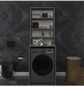 Resim Banyo Dolabı Bd-04 Antrasit Antrasit 