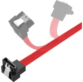 Resim Aogo 90 Derece Sata 3.0 Kilitli HDD SSD Sata Data Bağlantı Kablo Sata L Kablo Sata Iıı 6.0 Gbps Kırmızı Hasır 