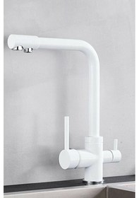 Resim Hms Beyaz Arıtmalı 3 Yollu Mutfak Eviye Bataryası 