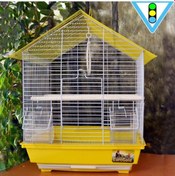 Resim Euro Gold Üçgen Çatılı Kuş Kafesi Renkli 34.5x28x45.5 Cm 