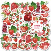 Resim 46 Adet Etori Çilek Stickerları - Yeniden Kullanılabilir, Saf ve Taze Karışık Renkli Düzensiz Şekilli Sanat Stickerları, Sevimli Meyve Tasarımlı Laptoplar, Su Şişeleri, Telefonlar için - Kadınlar, Yetişkinler ve Çalışanlar İçin Mükemmel, Laptop Dekorasyonu | Canlı Stickerlar | Taze Meyve Temalı, Çilek Temalı Ürünler 