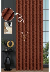 Resim Jakar Kesme Fon Perde Ezgi V-6010 Turuncu Turuncu 