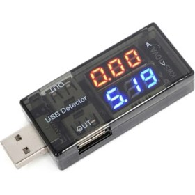 Resim Wozlo USB Voltmetre USB Ampermetre USB Akım Ölçer - Çift USB Çıkışlı 