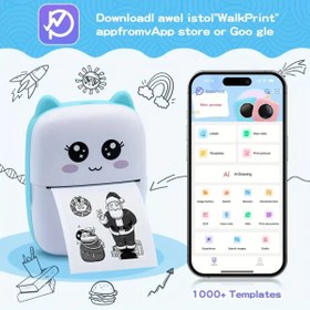 Resim shopwave Taşınabilir Yazıcı, Mini Cep Kablosuz Termal Yazıcı Android iOS Akıllı Telefonlar için Uygun, BT Mür 