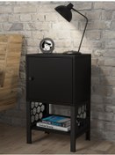 Resim Wood'n Love Maria Premium Dolaplı Raflı Metal Ayaklı Komodin - Si 