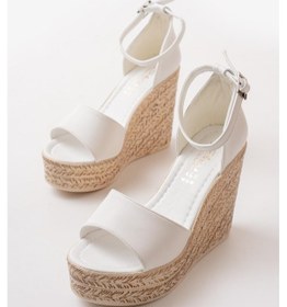 Resim Asmi Shoes Kadın Dolgu Topuklu Ayakkabı Rahat Yüksek Topuklu 11cm Beyaz Beyaz 