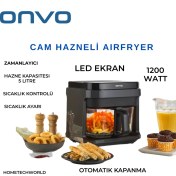 Resim Onvo OVFRY10 Cam Airfryer 5 Lt Yağsız Fritöz 