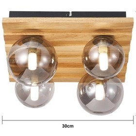 Resim Meggy 4'lü Ahşap Plafonyer Avize Ahşap 