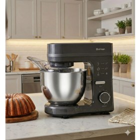 Resim Emsan Yüksek Performanslı 1500W Stand Mikser Hamur Şefi 5 Litre Paslanmaz Kase 3 Farklı Uçlu Kek Çırpıcı ve Yoğurucu 