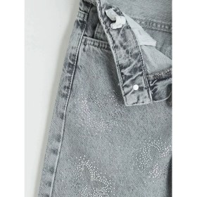 Resim LC Waikiki Lcw Kids Karışık Wideleg Kelebek Taşlı Kız Çocuk Jean Pantolon 