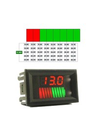 Resim Akü Kapasite Göstergesi Voltmetreli Pil Batarya Akü 12V 24V 36V 