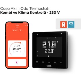 Resim Cosa Akıllı Oda Termostatı Kablolu Kombi ve Klima Kontrolü 230V 