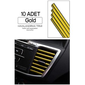 Resim Araç Içi Klima Havalandırma Izgarası Dekoratif Trim Şerit Gold 