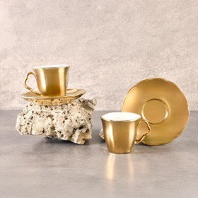 Resim Aryıldız Stellar Gold 4 Parça 2 Kişilik Türk Kahve Fincan Takımı 90 ML 