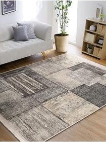 Resim RealHomes Krem Kahverengi Zemin Dokuma Halı Motifli Kilim Desenli Sade & Şık Klasik Salon Kaymaz Saçaklı Halı HaliDik-Deluxe-11621, 80 x 400 