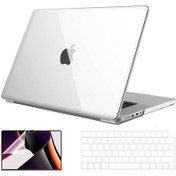 Resim NovStrap Macbook Uyumlu Pro Uyumlu 2021 M1 14.2 inc A2442 Uyumlu Parlak Alt Üst Kılıf + Klavye Kılıfı + Film 