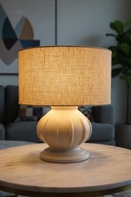 Resim Glowin Kumaş Başlıklı Modern Abajur 