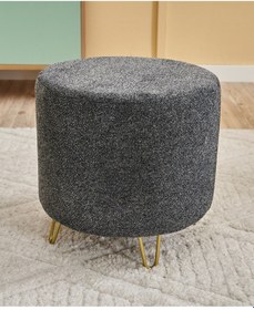 Resim Favora Asmara Metal Ayaklı Puf - Antrasit Antrasit 