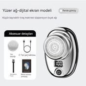 Resim Yeni Mini Erkek Tıraş Makinesi Ev Seyahat Mini Sakal Bıçağı Şarj Taşınabilir Elektrikli Tıraş Makinesi 2202 Parlak Gümüş Yüzer Bıçak Net 27 Yaprak Kafa 