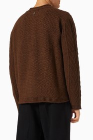 Resim Twisted Cardigan, Kuzu Yünü Karışımlı Hırka, Rahat Silüet - Kahverengi / 50 