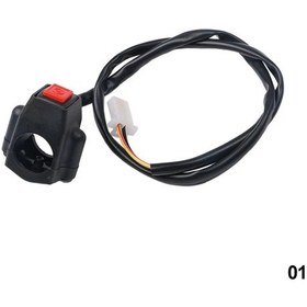 Resim Başlangıç Kırmızı-22mm Dayanıklı Atv Motosiklet Çift Spor Dörtlü Başlangıç Korna Öl Durdurma Anahtarı Düğmesi Yedek Parça 44536039 