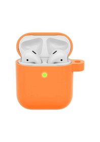 Resim Wozlo Apple Uyumlu AirPods 1. Ve 2. Nesil Koruyucu Silikon Kılıf - Silikon Koruma Kılıfı - Turuncu 