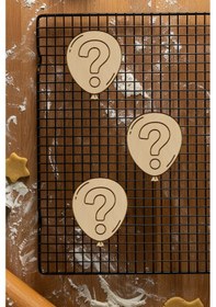 Resim Cinsiyet Balonu Kurabiye Kalıbı, Hamur Şekillendirici, Bisküvi Kalıbı, Kolay Kesim Ucu Beyaz 