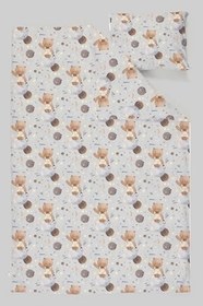 Resim Organik Çarşaflı Bebek Nevresim Takımı (100x150) - Uzayda Ayı 100 x 150 