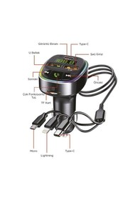 Resim Torima G15 Fm Transmitter, Tf/usb Müzik Ve 18w Hızlı Şarj Özellikli Araç Cihazı 