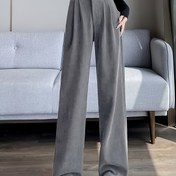 Resim Kadın Geniş Paça Pantolon - Yüksek Belli Tasarımlı, Şık Düz Paça Pantolon, Günlük ve Resmi Kombinler için Esnemeyen Kumaş - Sonbahar/Kış Gardırop Temel Parçası, Yüksek Belli Pantolon, Sonbahar Kış Giyim, Rahat Giyim, Ofis Giyimi, kadın kumaş pantolon, pantolon kadın, eşofman altı, bol pantolon, keten pantolon 