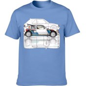 Resim Snapbuy Peugeot 205 T16 Grubu B 1984 Ralli T-shirt - Unisex Erkek/bayan Gömlekwhıte 