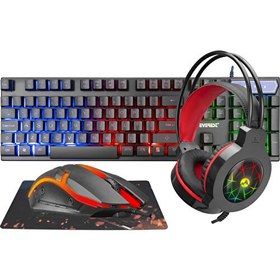 Resim KMK-91 ECO Gökkuşağı Aydınlatmalı USB Gaming Combo 4 in 1 Set Oyun Klavye+Mouse+Pad+Kulaklık Everest