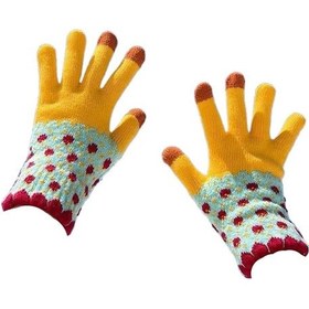 Resim Kadife Kalınlaştırılmış Eldiven - Sarı 