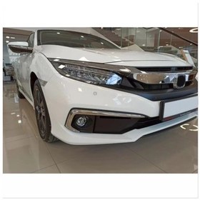 Resim Cıvıc Fc5 2019-2021 Içın Uyumlu Ön Sıs Kası Kaplaması Nıkelaj Makyajlı Kasa 