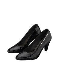 Resim 40-41-42-43-44 Numara Ays7986 Siyah Kroko Topuklu Özel Seri Kadın Stiletto Siyah 