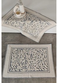 Resim 2'li Zemini Renkli %100 Pamuk Ayak Havlusu İndigo 