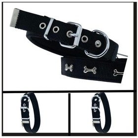 Resim Uyguna-yakala Siyah 2.5 42-50 Cm Dokuma Kemikli Boyun Tasması-sma.357 