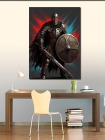 Resim Kanvas Tablo Kalkanlı Karanlık Şövalye, 100 x 140 