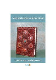 Resim Taşlı Deri Defter 18x13 Cm Çakra Simgeleriyle Çok Renkli 
